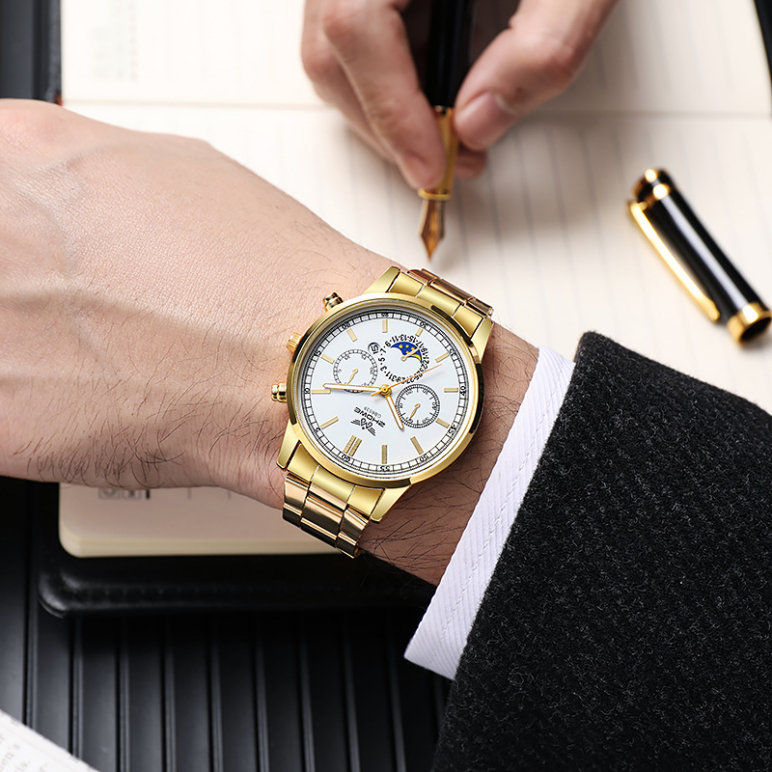 MD-A09809 Men’s new explosive fashion trend business high-tech fake three-eye ca