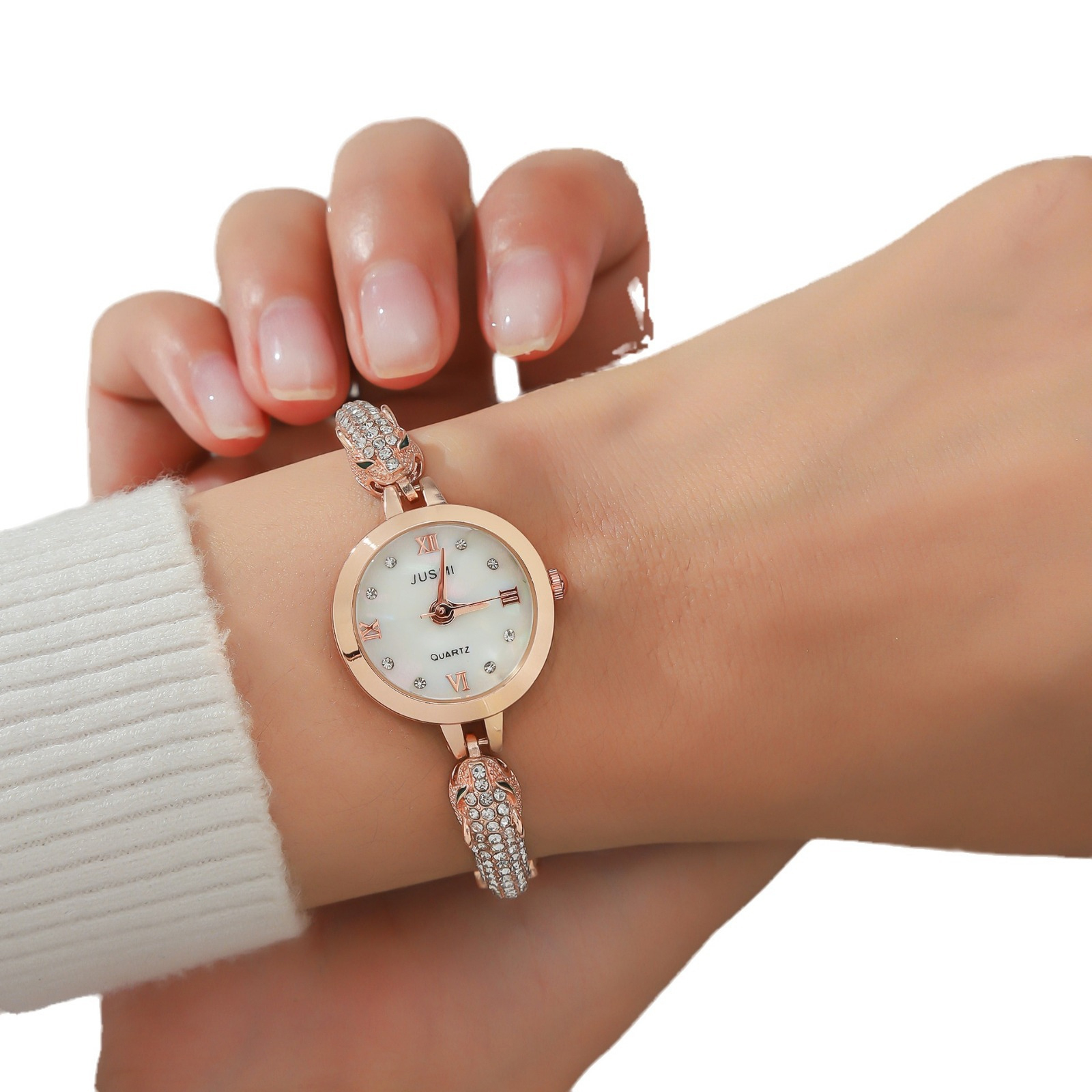 MD-S01480 women’s rhinrhinine personality fashion fine steel band Roman numerals