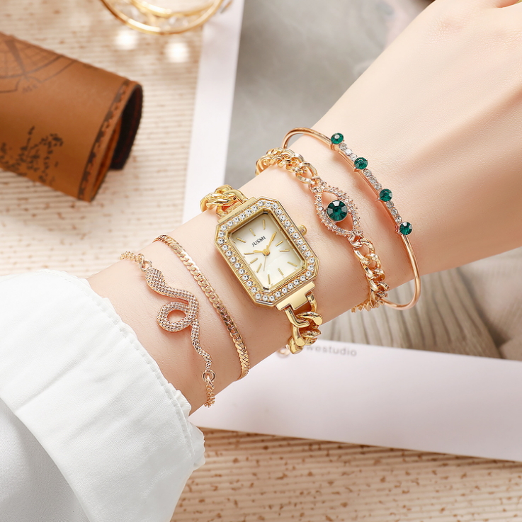 MD-S01630 Fashion diamond-encrusted women’s watch full diamond-encrusted green e