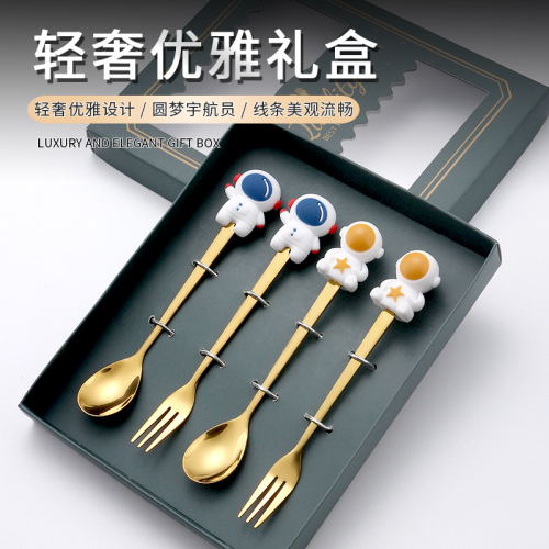 trade point factory direct sales md-s010 stainless steel spoon spoon fork cartoo